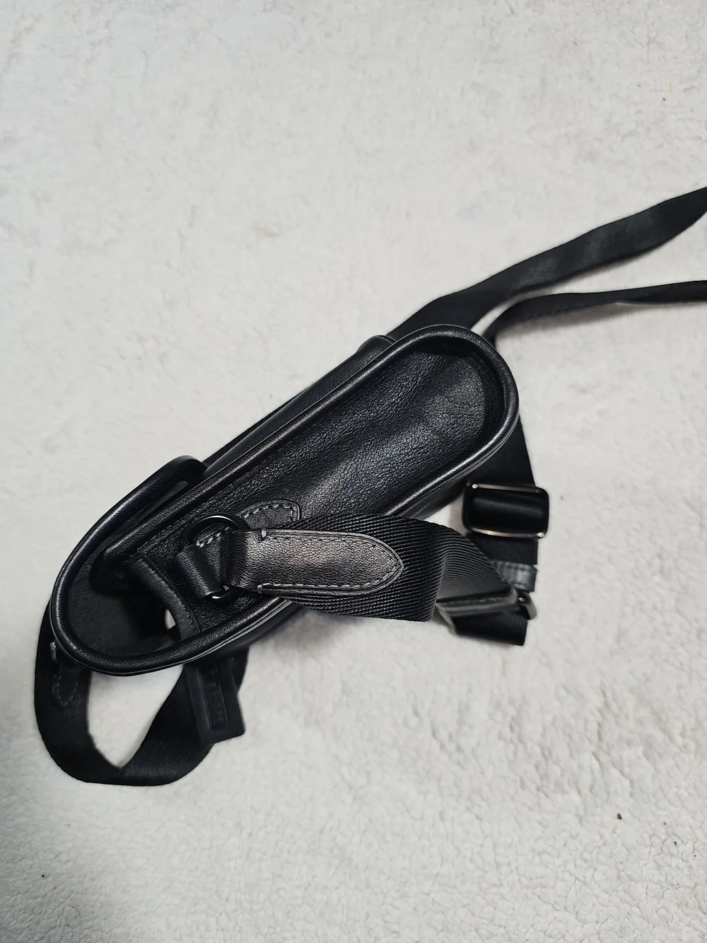 Coach Black Leather Messenger Crossbody with Detachable Coin Pouch